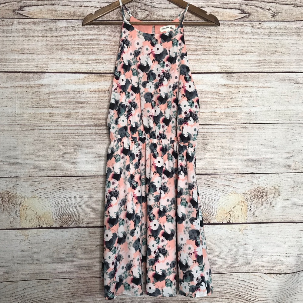 Monteau Floral A line dress. Size L